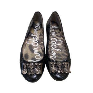 Women’s Sam Edelson black loafers /flats/shoes size 7.5M with rhinestone sku 896